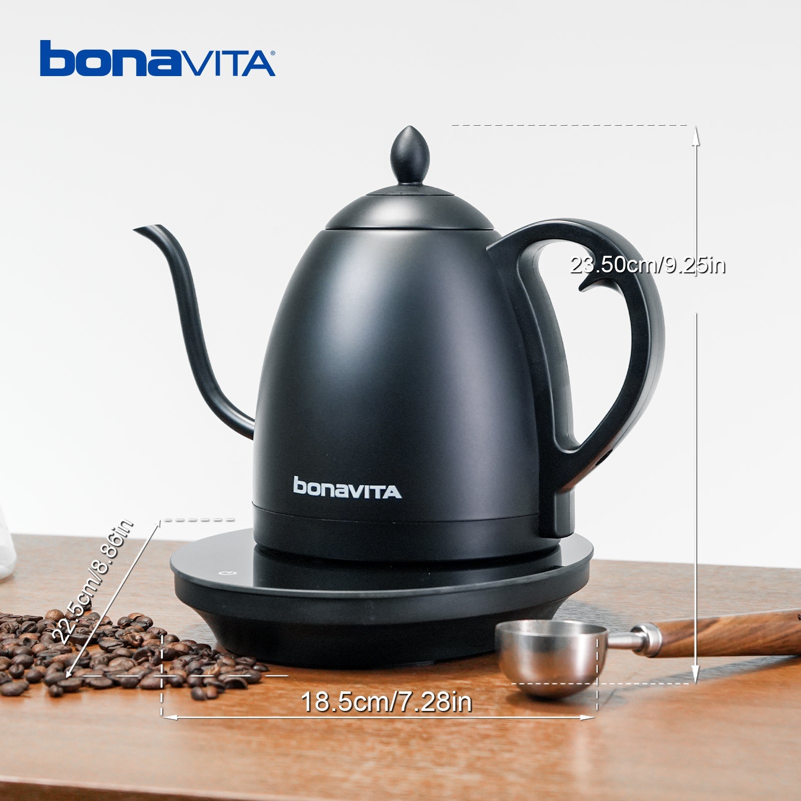 Bonavita 1.0L Gooseneck Precision Temperature Electric Kettle