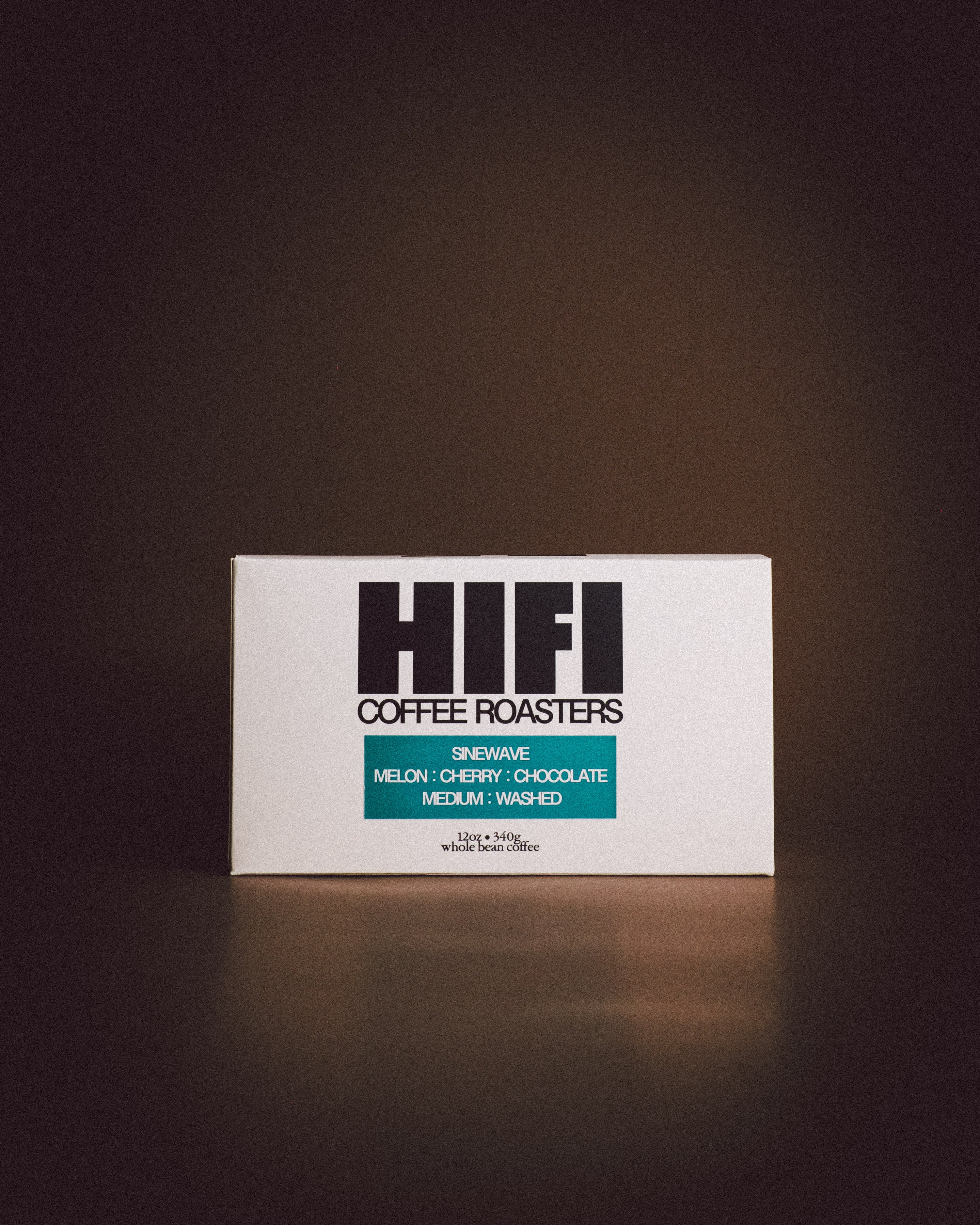 HIFI Coffee Roasters packaging on a dark background